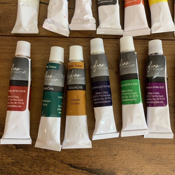 The Fine touch Gouache 12 tubes & Artists Loft Watercolor 13 Acrylic 2 New/ Used - Picture 3 of 6